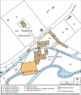 Plan-masse et de situation. Extrait du plan cadastral, 2008, section C, 1:1250 réduit à 1:1500. Source : Direction générale des Finances Publiques - Cadastre ; mise à jour : 2008. © Région Bourgogne-Franche-Comté, Inventaire du patrimoine