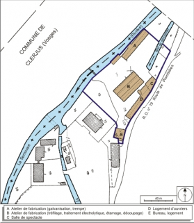 Plan-masse et de situation. Extrait du plan cadastral numérisé, 2008, section A, 1:1250 réduit à 1:1500. Source : Direction générale des Finances Publiques - Cadastre ; mise à jour : 2008. © Région Bourgogne-Franche-Comté, Inventaire du patrimoine Plan-masse et de situation. Extrait du plan cadastral numérisé, 2008, section A, 1:1250 réduit à 1:1500. Source : Direction générale des Finances Publiques - Cadastre ; mise à jour : 2008. © Région Bourgogne-Franche-Comté, Inventaire du patrimoine