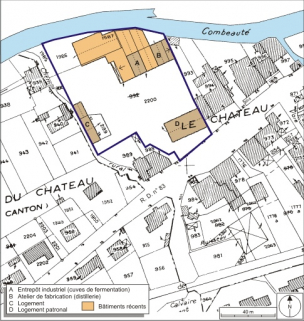 Plan-masse et de situation. Extrait du plan cadastral numérisé, 2008, section E, 1:1250. Source : Direction générale des Finances Publiques - Cadastre ; mise à jour : 2008. © Région Bourgogne-Franche-Comté, Inventaire du patrimoine
