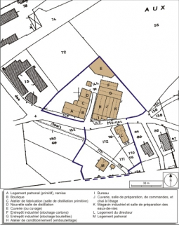 Plan-masse et de situation. Extrait du plan cadastral numérisé, 2008, section AD, 1:1000. Source : Direction générale des Finances Publiques - Cadastre ; mise à jour : 2008. © Région Bourgogne-Franche-Comté, Inventaire du patrimoine
