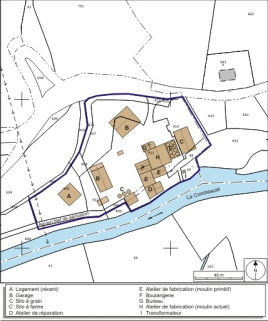 Plan-masse et de situation. Extrait du plan cadastral numérisé, 2008, section B, 1:1250. Source : Direction générale des Finances Publiques - Cadastre ; mise à jour : 2008. © Région Bourgogne-Franche-Comté, Inventaire du patrimoine
