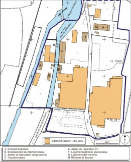 Plan-masse et de situation. Extrait du plan cadastral numérisé, 2008, section AL, 1:1000 réduit à 1:2000. Source : Direction générale des Finances Publiques - Cadastre ; mise à jour : 2008. © Région Bourgogne-Franche-Comté, Inventaire du patrimoine