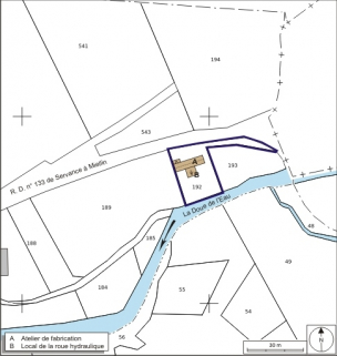 Plan-masse et de situation. Extrait du plan cadastral numérisé, 2008, section L, 1:2000 agrandi à 1:1000. Source : Direction générale des Finances Publiques - Cadastre ; mise à jour : 2008. © Région Bourgogne-Franche-Comté, Inventaire du patrimoine Plan-masse et de situation. Extrait du plan cadastral numérisé, 2008, section L, 1:2000 agrandi à 1:1000. Source : Direction générale des Finances Publiques - Cadastre ; mise à jour : 2008. © Région Bourgogne-Franche-Comté, Inventaire du patrimoine