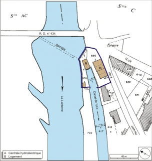 Plan-masse et de situation. Extrait du plan cadastral numérisé, 2008, section C, 1:1250. Source : Direction générale des Finances Publiques - Cadastre ; mise à jour : 2008. © Région Bourgogne-Franche-Comté, Inventaire du patrimoine