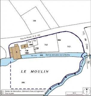 Plan-masse et de situation. Extrait de plan cadastral numérisé, 2008, section B, 1:1250 agrandi à 1:1000. Source : Direction générale des Finances Publiques - Cadastre ; mise à jour : 2008. © Région Bourgogne-Franche-Comté, Inventaire du patrimoine Plan-masse et de situation. Extrait de plan cadastral numérisé, 2008, section B, 1:1250 agrandi à 1:1000. Source : Direction générale des Finances Publiques - Cadastre ; mise à jour : 2008. © Région Bourgogne-Franche-Comté, Inventaire du patrimoine