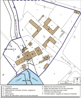 Plan-masse et de situation. Extrait de plan cadastral numérisé, 2008, section AE, 1:1000 réduit à 1:1500. Source : Direction générale des Finances Publiques - Cadastre ; mise à jour : 2008. © Région Bourgogne-Franche-Comté, Inventaire du patrimoine