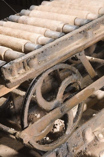 Détail du chariot découpeur. © Région Bourgogne-Franche-Comté, Inventaire du patrimoine