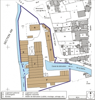 Plan-masse et de situation. Extrait du plan cadastral numérisé, 2008, section AI, 1:1000 réduit à 1:1250. Source : Direction générale des Finances Publiques - Cadastre ; mise à jour : 2008. © Région Bourgogne-Franche-Comté, Inventaire du patrimoine Plan-masse et de situation. Extrait du plan cadastral numérisé, 2008, section AI, 1:1000 réduit à 1:1250. Source : Direction générale des Finances Publiques - Cadastre ; mise à jour : 2008. © Région Bourgogne-Franche-Comté, Inventaire du patrimoine