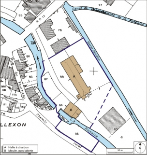 Plan-masse et de situation. Extrait du plan cadastral numérisé, 2008, section AB, 1:1000. Source : Direction générale des Finances Publiques - Cadastre ; mise à jour : 2008. © Région Bourgogne-Franche-Comté, Inventaire du patrimoine