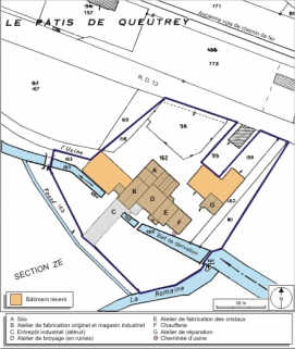 Plan-masse et de situation. Extrait du plan cadastral numérisé, 2008, section AD, 1:1000. Source : Direction générale des Finances Publiques - Cadastre ; mise à jour : 2008. © Région Bourgogne-Franche-Comté, Inventaire du patrimoine