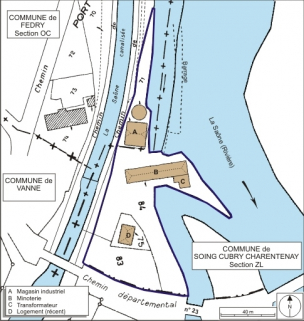 Plan-masse et de situation. Extrait du plan cadastral numérisé, 2008, section ZL, 1:2000 agrandi à 1:1250. Source : Direction générale des Finances Publiques - Cadastre ; mise à jour : 2008. © Région Bourgogne-Franche-Comté, Inventaire du patrimoine