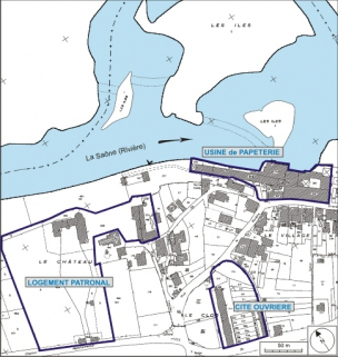 Plan de situation. Extrait du plan cadastral numérisé, 2008, section AB, 1:1000 agrandi à 1:2000. Source : Direction générale des Finances Publiques - Cadastre ; mise à jour : 2008. © Région Bourgogne-Franche-Comté, Inventaire du patrimoine