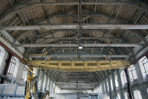 Atelier de préparation de la pâte. Détail des fermes. © Région Bourgogne-Franche-Comté, Inventaire du patrimoine