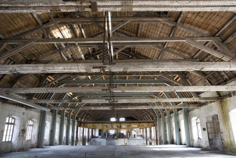 Vue rapprochée de la charpente, depuis le premier étage. © Région Bourgogne-Franche-Comté, Inventaire du patrimoine