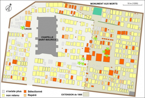 carte au format A3 du cimetière St-Maurice pour une conférence © (C) Région Bourgogne-Franche-Comté, Inventaire du patrimoine carte au format A3 du cimetière St-Maurice pour une conférence © (C) Région Bourgogne-Franche-Comté, Inventaire du patrimoine