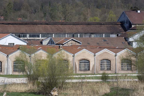 Pignons et toitures du magasin industriel depuis le sud. © Région Bourgogne-Franche-Comté, Inventaire du patrimoine