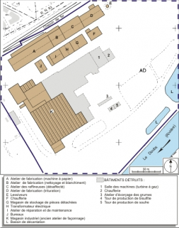 Plan-masse et de situation. Extrait du plan cadastral numérisé, section AD, échelle 1/1750. Source : Direction générale des Finances Publiques - Cadastre ; mise à jour : 2009. © Région Bourgogne-Franche-Comté, Inventaire du patrimoine