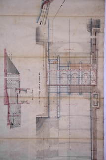 Usine de Torpes. Dessin d'ensemble et détails des ouvrages hydrauliques. [Plan général du bâtiment d'eau]. © Région Bourgogne-Franche-Comté, Inventaire du patrimoine