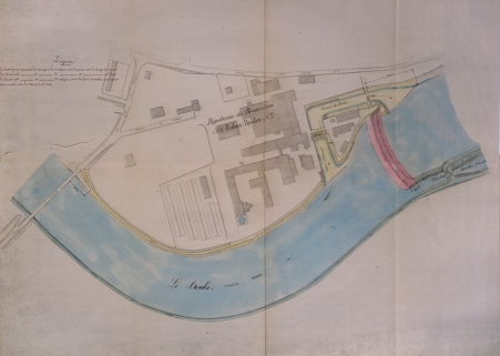 Plan de masse de la papeterie. © Région Bourgogne-Franche-Comté, Inventaire du patrimoine