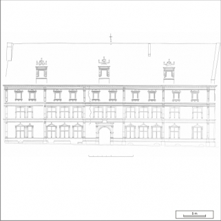 Restitution photogrammétrique de l' élévation externe de la façade est sur rue. © Région Bourgogne-Franche-Comté, Inventaire du patrimoine Restitution photogrammétrique de l' élévation externe de la façade est sur rue. © Région Bourgogne-Franche-Comté, Inventaire du patrimoine