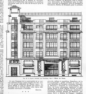 Dessin de l'élévation principale sur rue. © Région Bourgogne-Franche-Comté, Inventaire du Patrimoine
