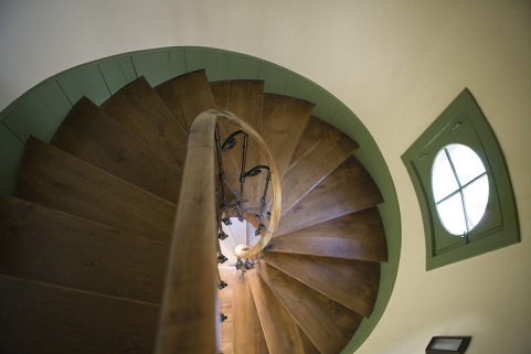 Détail de l'escalier situé dans la tour. © Région Bourgogne-Franche-Comté, Inventaire du Patrimoine