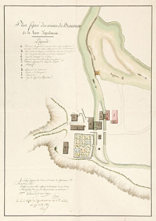Plan figuré des usines de Beaumotte et de leurs dépendances [Plan-masse et de situation]. © Région Bourgogne-Franche-Comté, Inventaire du patrimoine