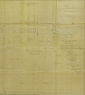 Plan et coupes de l'usine à gaz et de l'appareil à vapeur que Mr Bardot, propriétaire de l'établissement, se propose d'y établir pour servir de moteur à un moulin à plâtre [vue d'ensemble]. © Région Bourgogne-Franche-Comté, Inventaire du patrimoine