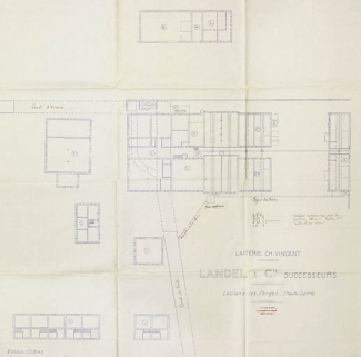 Laiterie Ch. Vincent - Landel et Cie successeurs. Loulans-les-Forges, [plan-masse]. © Région Bourgogne-Franche-Comté, Inventaire du patrimoine