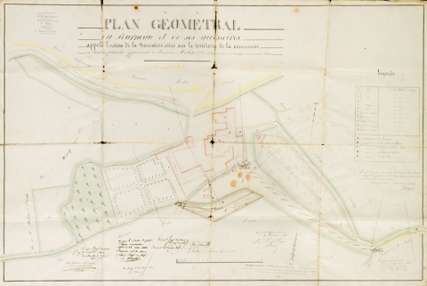 Plan géométral du fourneau et de ses accessoires appelé l'usine de la Romaine [...] appartenant à M. Melin [...]. © Région Bourgogne-Franche-Comté, Inventaire du patrimoine