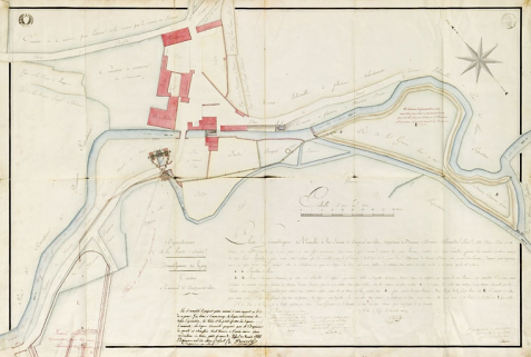 Plan géométrique de l'ensemble du haut fourneau de Dampierre [...]. © Région Bourgogne-Franche-Comté, Inventaire du patrimoine