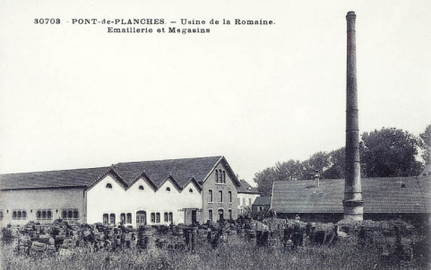 Pont-de-Planches. - Usine de la Romaine. Emaillerie et Magasins. © Région Bourgogne-Franche-Comté, Inventaire du patrimoine Pont-de-Planches. - Usine de la Romaine. Emaillerie et Magasins. © Région Bourgogne-Franche-Comté, Inventaire du patrimoine