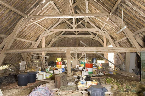 Séchoir. Partie sud de la charpente. © Région Bourgogne-Franche-Comté, Inventaire du patrimoine