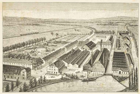 Vue panoramique des forges, fonderies, laminoirs, tréfileries, etc. de J.-A. Pergaud, au Magny-Vernois (Haute-Saône). © Région Bourgogne-Franche-Comté, Inventaire du patrimoine Vue panoramique des forges, fonderies, laminoirs, tréfileries, etc. de J.-A. Pergaud, au Magny-Vernois (Haute-Saône). © Région Bourgogne-Franche-Comté, Inventaire du patrimoine