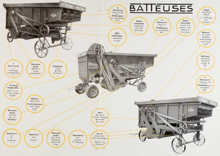 Modèles de batteuse Estienney-Ménétrier. © Région Bourgogne-Franche-Comté, Inventaire du patrimoine
