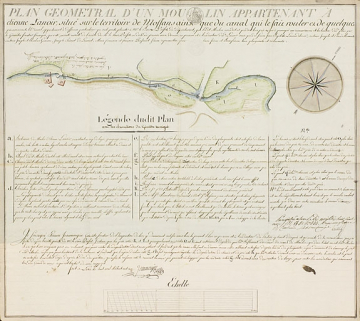 Plan géométral d'un moulin appartenant à Etienne Lanoir [...]. © Région Bourgogne-Franche-Comté, Inventaire du patrimoine