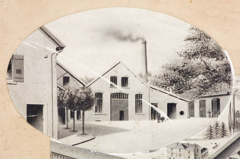 Vue depuis l'entrée de l'usine. © Région Bourgogne-Franche-Comté, Inventaire du patrimoine