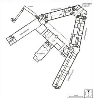 Externat : plan du rez-de-chaussée. © Région Bourgogne-Franche-Comté, Inventaire du patrimoine Externat : plan du rez-de-chaussée. © Région Bourgogne-Franche-Comté, Inventaire du patrimoine