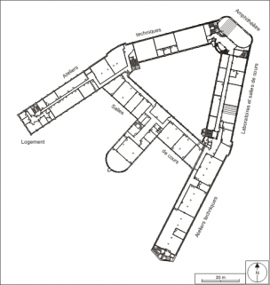 Externat : plan du 2e étage. © Région Bourgogne-Franche-Comté, Inventaire du patrimoine Externat : plan du 2e étage. © Région Bourgogne-Franche-Comté, Inventaire du patrimoine