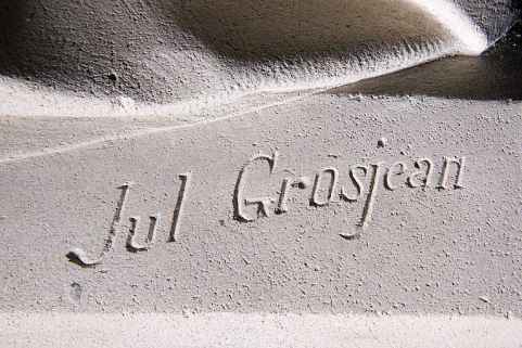 Détail : signature de Jules-Aimé Grosjean. © Région Bourgogne-Franche-Comté, Inventaire du patrimoine