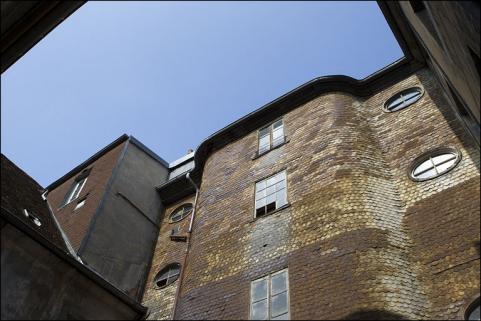 Détail de la partie supérieure de l'escalier à cage ouverte. © Région Bourgogne-Franche-Comté, Inventaire du Patrimoine