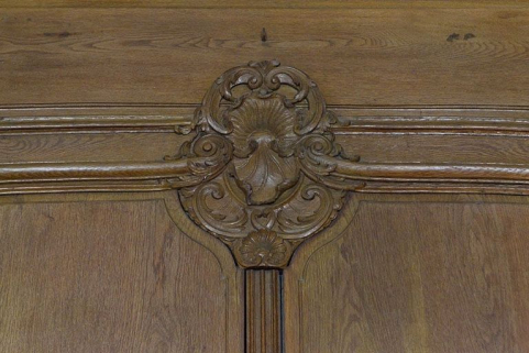 Salon : détail d'un décor à coquille des lambris. © Région Bourgogne-Franche-Comté, Inventaire du Patrimoine