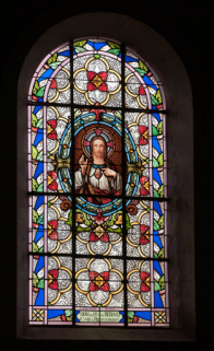 Verrière n°4 : sacré Coeur de Jésus. Vue générale. © Région Bourgogne-Franche-Comté, Inventaire du patrimoine