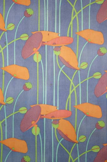 Papier peint d'une des chambres. © Région Bourgogne-Franche-Comté, Inventaire du patrimoine