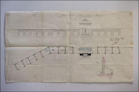 Fontaine Lavoir et Echopes à construire à Morez, 1819. © Région Bourgogne-Franche-Comté, Inventaire du patrimoine