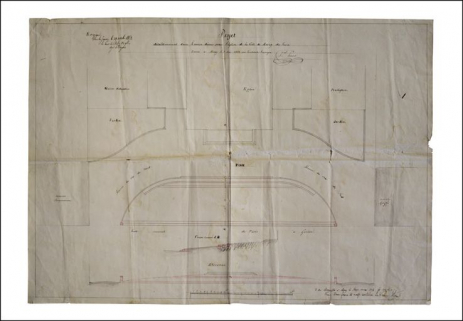 Projet d'établissement d'une rampe d'accès pour l'église de la ville de Morez du Jura, 1853. © Région Bourgogne-Franche-Comté, Inventaire du patrimoine
