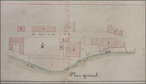 Plan et profils d'un mur de soutènement pour le quai Mandrillon et d'un lavoir à établir dans la ville de Morez, 1842. © Région Bourgogne-Franche-Comté, Inventaire du patrimoine Plan et profils d'un mur de soutènement pour le quai Mandrillon et d'un lavoir à établir dans la ville de Morez, 1842. © Région Bourgogne-Franche-Comté, Inventaire du patrimoine