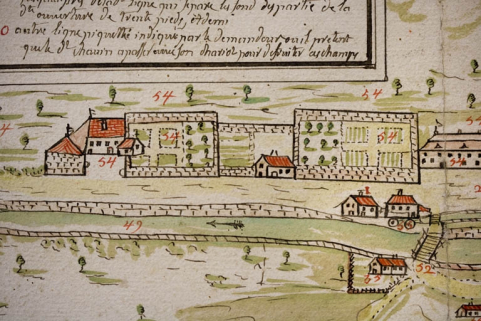 Plan géométrique d'un chemin contesté à Morez par le Sr Chavin et par le Sr Reverchon dud[it] lieu, fait par Jean Gaspard Fournier [... Détail], 1748. © Région Bourgogne-Franche-Comté, Inventaire du patrimoine