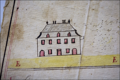 Plan d'un chemin qui conduit à l'Eglise de Morez contester par les Srs Couchet du maime lieux [... Détail], 1777. © Région Bourgogne-Franche-Comté, Inventaire du patrimoine