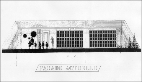 Chapelle de Villedieu. Modifications de façades. Plan. Façade actuelle, 1998. © Région Bourgogne-Franche-Comté, Inventaire du patrimoine